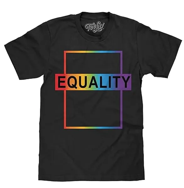 Tee Luv LGBT Equality T-Shirt - LGBT Rainbow Graphic Tee Shirt