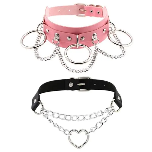 YA-LIDS Choker Collar for Women Girls, Adjustable Rock Punk Choker Collar Necklace