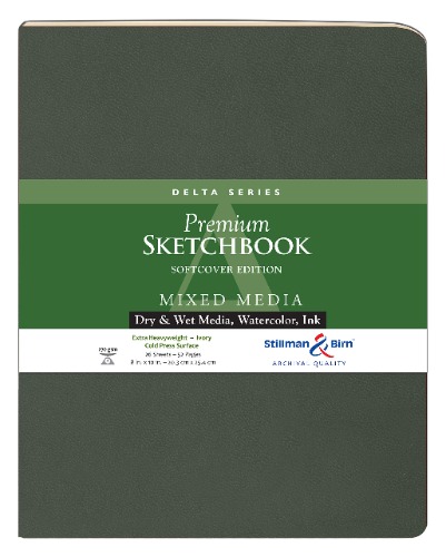 Stillman & Birn Delta Series Softcover Sketchbook, 8" x 10", 270 GSM (Extra Heavyweight), Ivory Paper, Cold Press Surface - 8" x 10" 270 gsm (Extra Heavyweight) Ivory