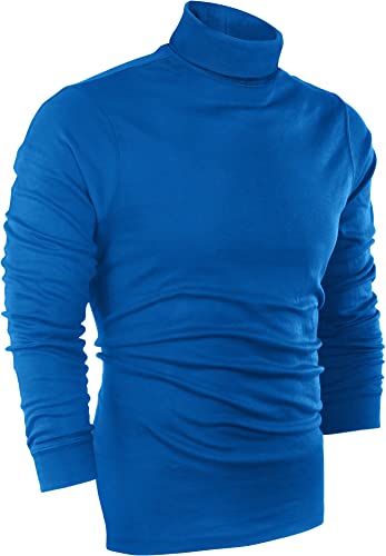 Utopia Wear Premium Cotton Blend Interlock Turtleneck Men T-Shirt Pullover Sweater - XX-Large Dark Grey