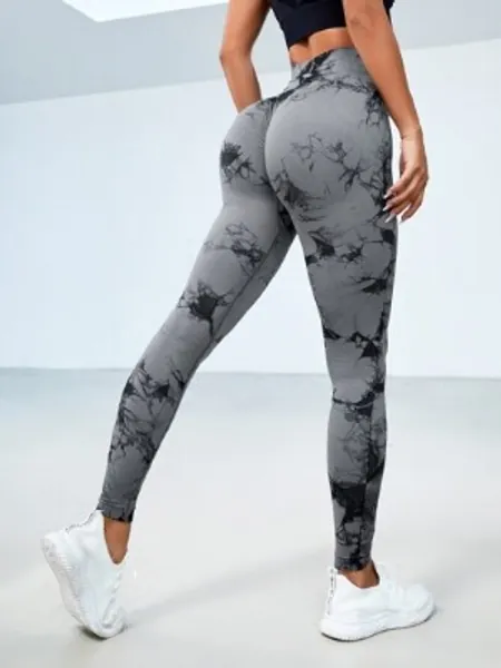 Tie Dye Scrunch Butt Wideband Waist Sports Leggings