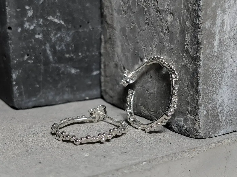 Granulation Hoops | Sterling Silver
