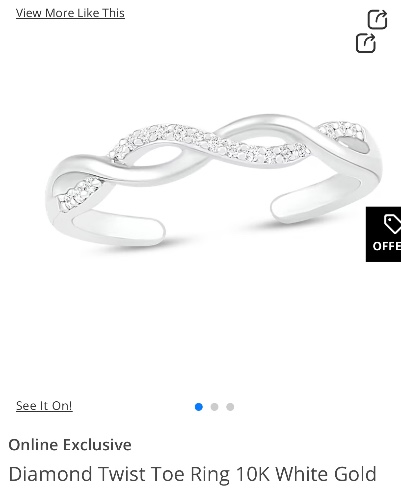 White gold & diamond toe ring
