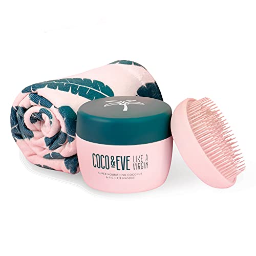 Coco & Eve That’s A Wrap Bundle. Hair Mask - Tangle Tamer and Microfiber Hair Towel Wrap for All Hair Types