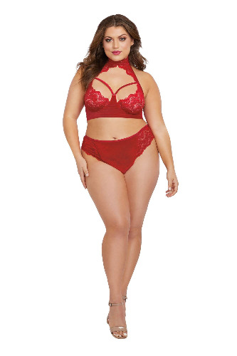 Bra and Panty - Queen Size - Rouge