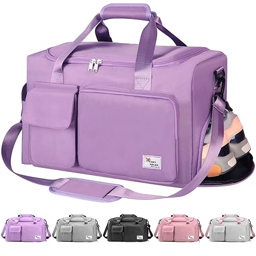 Travel Bag Sport Duffel Bag,Gym Tote Bag, Large Capacity Portable Foldable Travel Lightweight Waterproof Overnight Bag, Carry Luggage Bag for Weekender Sports, Gym, Vacation for Men Women (Purple) - 48cm*28cm*28cm - Purple