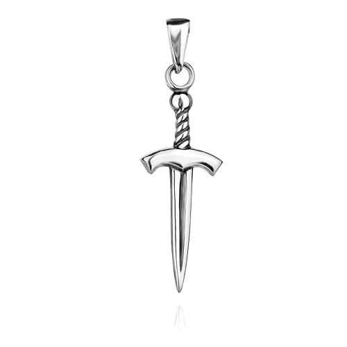 Sword Pendant Sterling Silver 925 Dagger Necklace Charm Minimalistic Unisex Handmade Jewelry