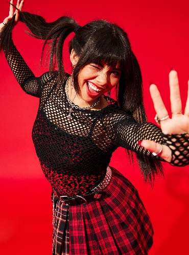 Fishnet Girls Crop Long-Sleeve Top