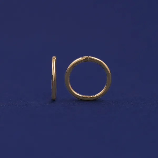 Small Seamless Huggie Hoops / Piercing | 14k Yellow Gold / Pair