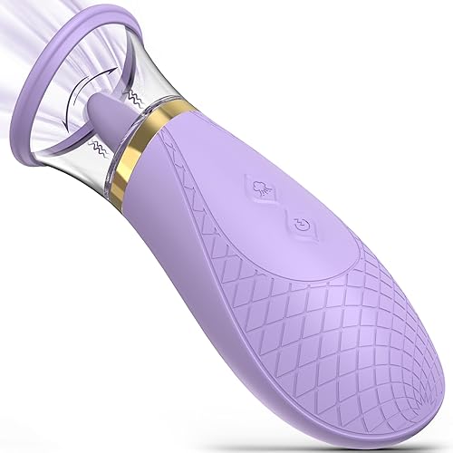 Jesbena Clitoral Sucking Vibrator Sex Toys, 3 Sucking 9 Licking Modes Nipples Clit Sucker for Quick Orgasm, Tongue Vibrators Adult Toys for Women Couples (Graceful Violet) - Lavender