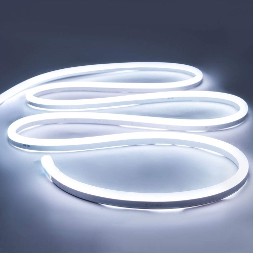 iNextStation Neon LED Strip Light 16.4ft/5m Neon Light Strip 12V Silicone LED Neon Rope Light Waterproof Flexible LED Neon Lights for Bedroom Indoors Outdoors, White (Power Adapter not Included) - White