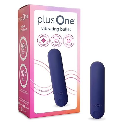 plusOne Bullet Vibrator for Women - Mini Vibrator Made of Body-Safe Silicone, Fully Waterproof, USB Rechargeable - Personal Massager with 10 Vibration Settings - Purple - Mini