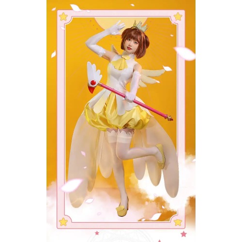 Yellow Card Captor Sakura Cosplay Costume in Premium Quality Materials - M