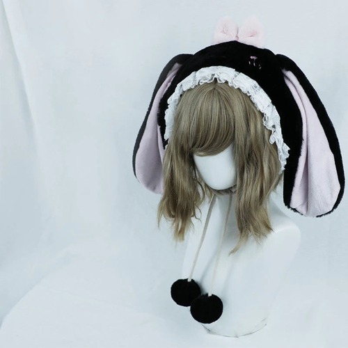 Baby Bun Lolita Bonnet - Black