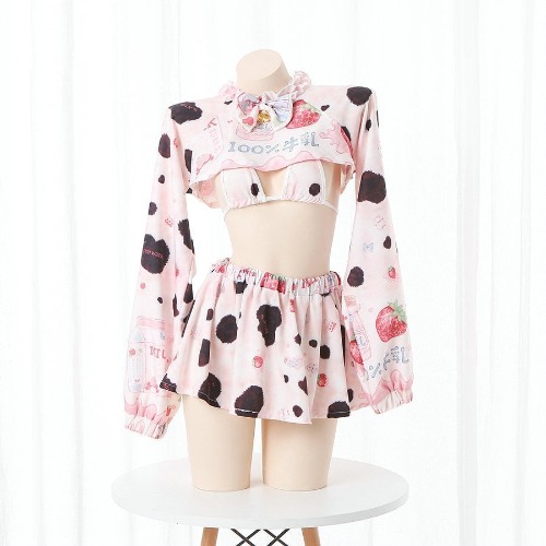 Moo-tiful Strawberry Cow Costume - Brown & Pink