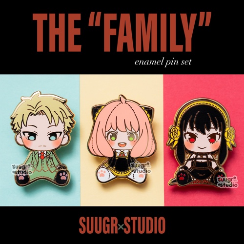 The "Family" Plush (Loid, Anya & Yor) Hard Enamel Pin - The "Family" / [A Grade] / Simple Rubber Back