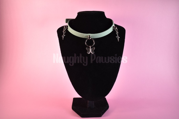 Biothane Sage Green Butterfly Choker