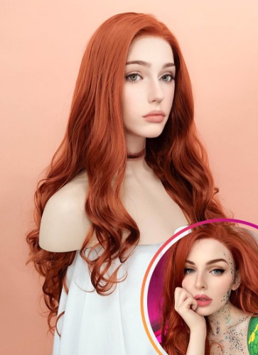 Ginger Wavy Lace Front Synthetic Wig LW735 | Ginger