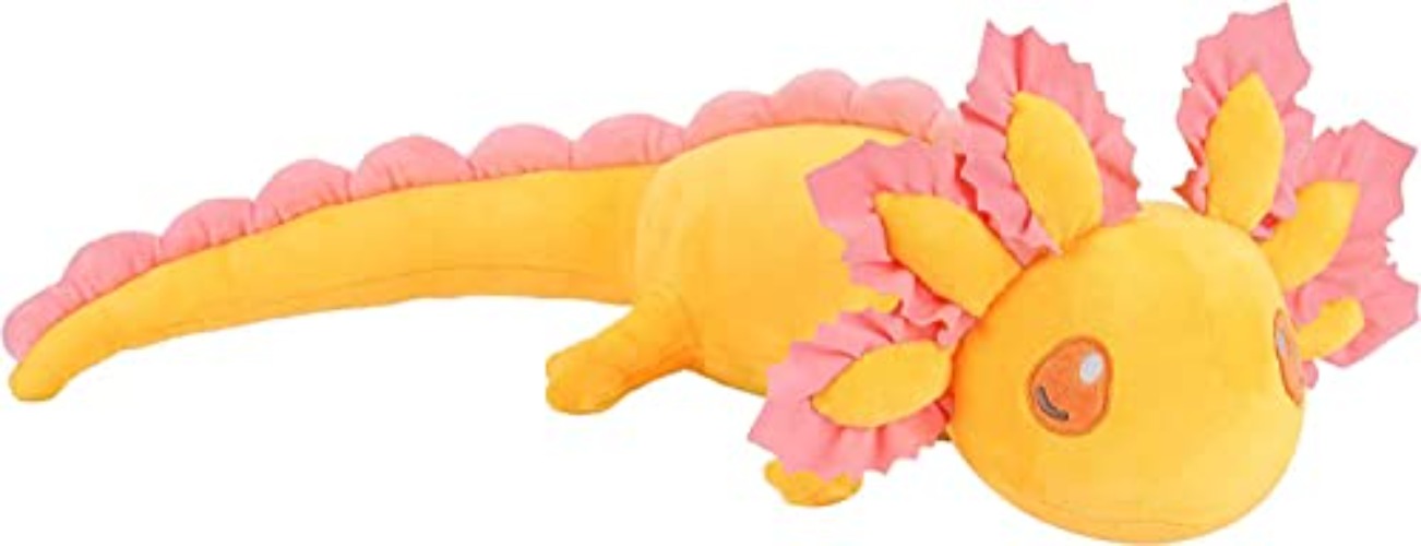 LKMYHY Axolotl Weigted Plush - Realistic, 4 Pounds, 26 Inches Long, Cute Pink Axolotl Plushie Yellow - Yellow