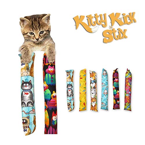 Kitty Kick Stix 11" Original Catnip Kicker Toy (Set of 2), Handmade in USA by Cat Lovers, Interactive Natural Cat & Kitten Toy, Packed with 100% Potent Catnip for All Breeds