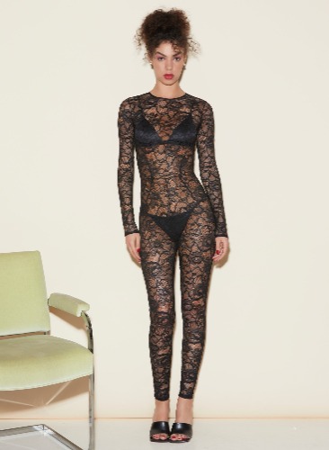 Lace Catsuit | black / s