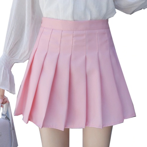 Traditional Pleated Skirt (up to 3XL) - Pink / S