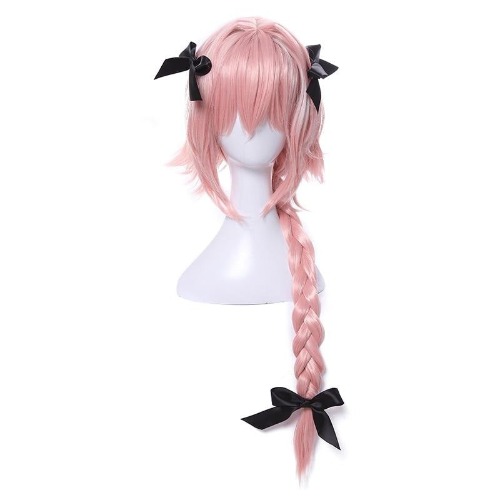 Pink Braided Wig with Bangs | 30 inches