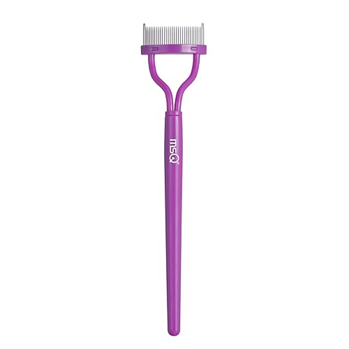 Eyelash Separator Eyelash Comb Lash Separator Tool MSQ Mascara Brush Eyelash Brush Separator Mascara Comb Arc Designed Mascara Applicator With Cover Purple (1PCS) - Purple