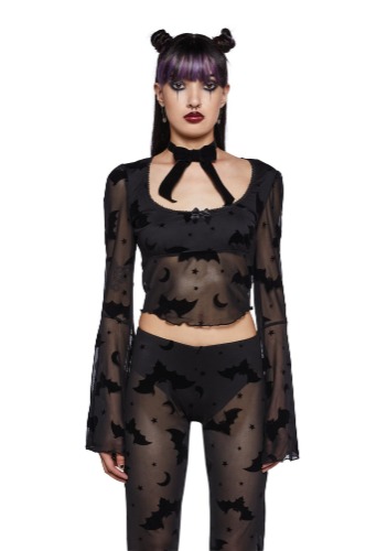 Sweetly Sinister Crop Top | BLACK / Medium