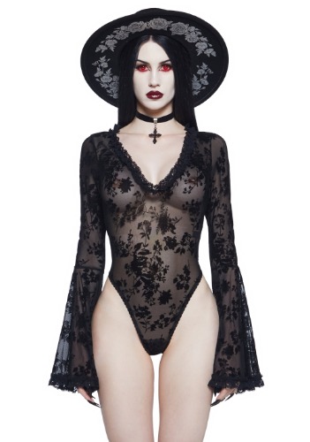 Pursuit Of Blood Mesh Bodysuit - Black | BLACK / Medium