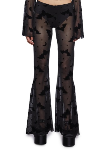 Sweetly Sinister Flared Pants | BLACK / Medium