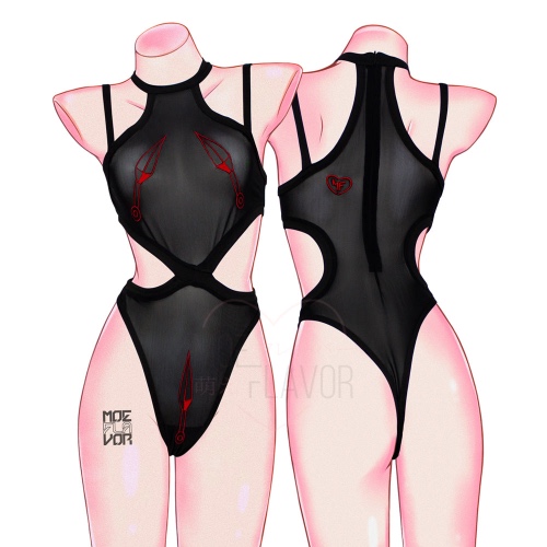 Pre-Order Slice Mesh Bodysuit | Black / L/XL