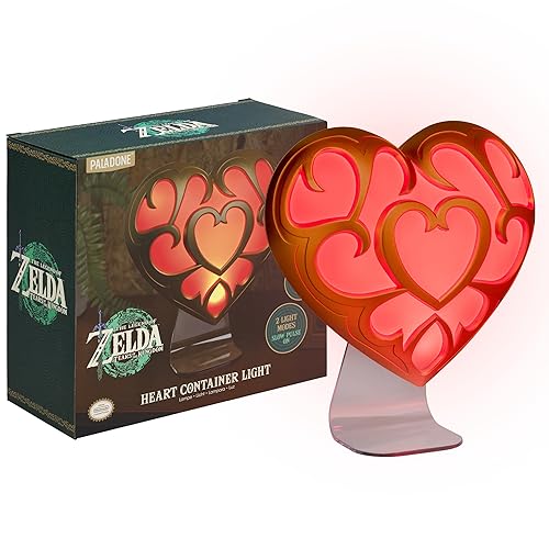 Paladone The Legend of Zelda Heart Container Light - Officially Licensed Nintendo Lamp for Game Room, 2 Light Modes, Mood Lighting Gift for Gamers