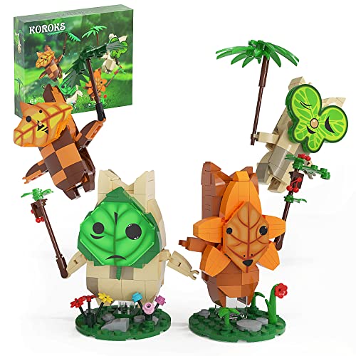 Korok and Yahaha Building Blocks Kit, Cute Action Figures Building Models, Unique BOTW Decorations and Breath of The Wild Building Toys Gifts for Boys Girls and Game Model Collectors (521 Pcs) - Korok and Yahaha