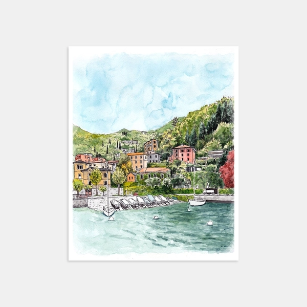 Travel Watercolor Collection Print | Lake Como 