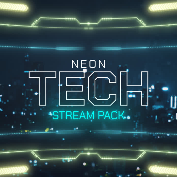 Neon Tech Static Stream Overlays Package - Neon Tech / Static