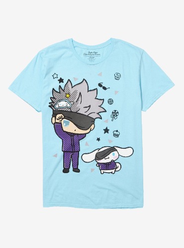 Jujutsu Kaisen X Hello Kitty And Friends Gojo Cinnamoroll Boyfriend Fit Girls T-Shirt