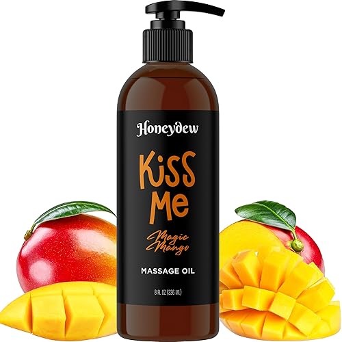 Mango Sensual Massage Oil for Couples - Alluring Tropical Full Body Massage Oil For Date Night and Nourishing Body Oil with Sweet Almond Oil - Vegan Non Staining Non Greasy Smooth Gliding Formula - Mango Passions - 8.00 Fl Oz (Pack of 1)