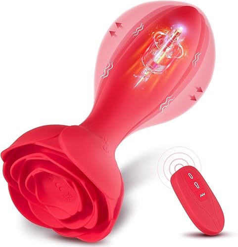 Anal Plug Vibrating Butt Plug - Inflatable Anal Plug Sex Toys for Adults Anal Vibrator with Automatic Inflation and 10 Vibrating Modes for Man Woman Prostate Massager