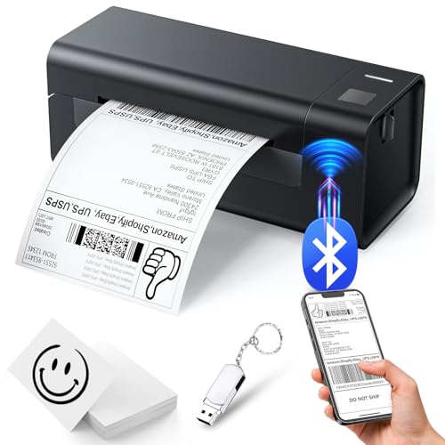 Thermal-Label-Printer-Shipping label printer for small business 4x6 Bluetooth thermal printer 300mm/s Compatible Windows,Mac,iOS, Android,desktop printer labels maker Used for Amazon,Shopify,Ebay - ‎black-new
