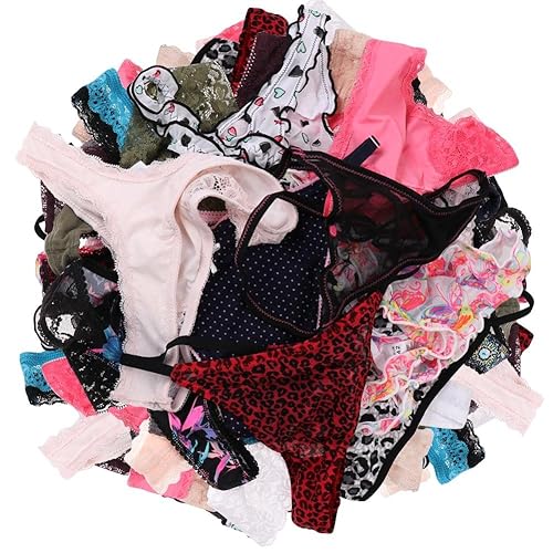 UWOCEKA Sexy Thongs for Women,Varity of T-Backs Sexy Underwear 20 Pack of G Strings Lacy Undies Panties Tanga - X-Large - Multicolor