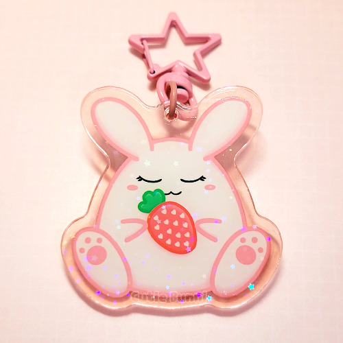 Strawberry Bunni Acrylic Charm Keychain