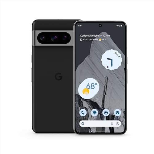 Google Pixel 8 Pro - Unlocked Android Smartphone with Telephoto Lens and Super Actua Display - 24-Hour Battery - Obsidian - 256 GB - 256 GB - Phone Only - Obsidian