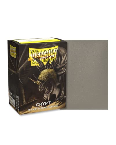 Arcane Tinmen Dragon Shield Sleeves – Matte Dual: Crypt 100 CT - MTG Card are Smooth & Tough Compatible with Pokemon, Magic The Gathering Sleeves, Flesh Blood, and Digimon, Grey (AT-15052)