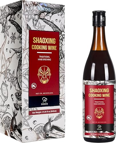 Soeos Shaoxing Wine, Shaoxing Rice Wine, Chinese Cooking Wine, Rice Cooking Wine, Shaoxing Wine Chinese Cooking Wine, Shao Hsing Rice Wine, 21.64 fl oz (640ml),1 Pack, Regular Cooking Wine - Regular Cooking Wine - 21.64 Fl Oz (Pack of 1)