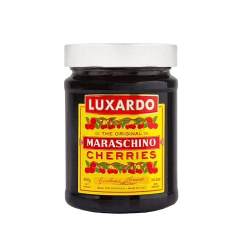 Luxardo Gourmet Cocktail Maraschino Cherries | for Old Fashioned, Manhattan and Desserts | Packed in Special Protective Bubble | 400G Jar