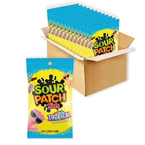 SOUR PATCH KIDS Tropical Soft & Chewy Candy, 12-8 oz Bags