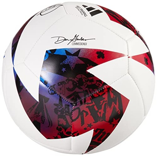 adidas Unisex-Adult MLS Training Soccer Ball - 5 - WHITE,BLUE,RED