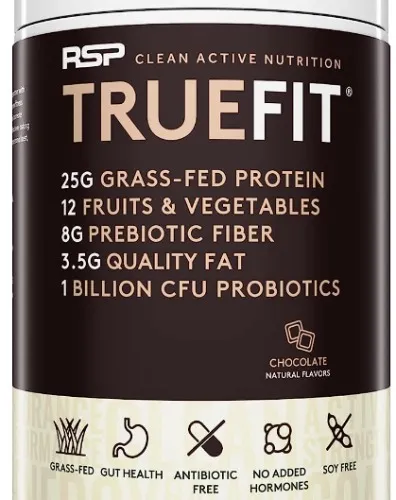 TrueFit Meal Replacement Shake Protein Powder, Grass Fed Whey + Organic Fruits & Veggies, Keto, Fiber & Probiotics, Gluten Free - Chocolate - 2 Pound (Pack of 1)