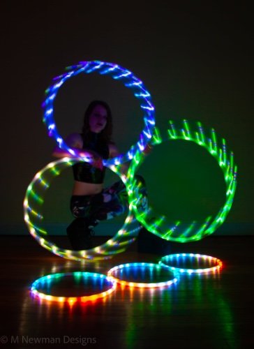 Starlight Juggling LED Hoop Set | 26" 5/8 HDPE - 21 LEDs / Full Year of Protection ($49) / Yes 3M Tape (+$25)
